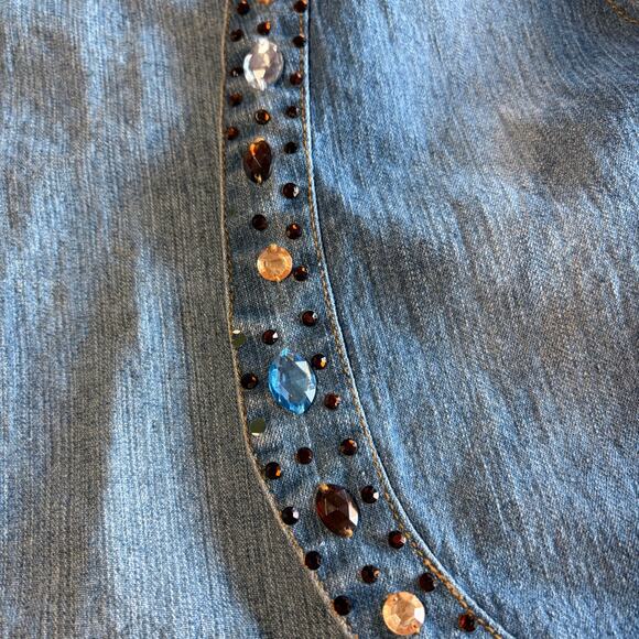 Y2k Goddess Jeans Cropped Denim Vest - Picture 2 of 6